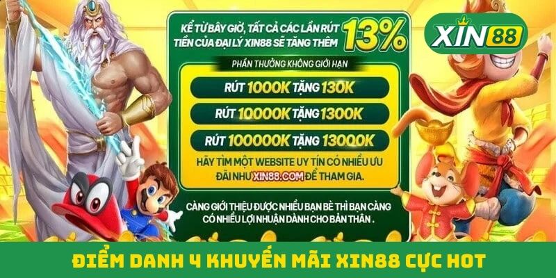 Điểm danh 4 khuyến mãi Xin88 cực hot Điểm danh 4 khuyến mãi Xin88 cực hot