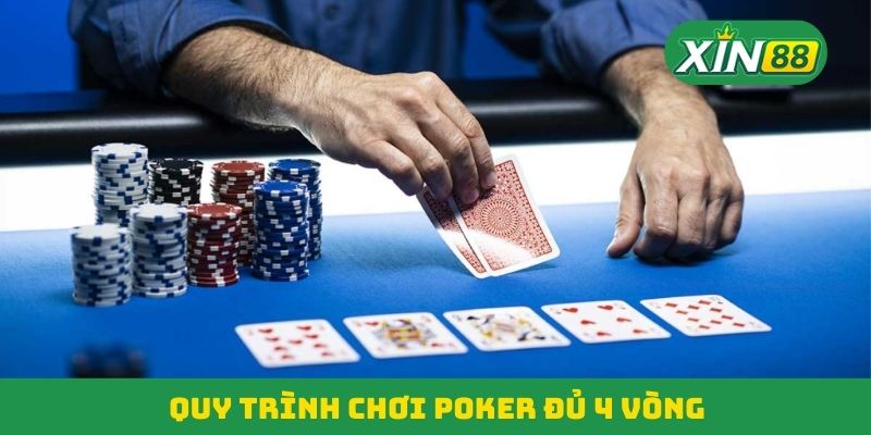 Quy trình chơi Poker đủ 4 vòng