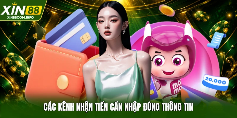 Các kênh nhận tiền cần nhập đúng thông tin